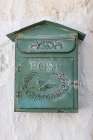 Arcos de la Frontera, Seville Province, Andalusia, Spain. An old green letter box. Art Print